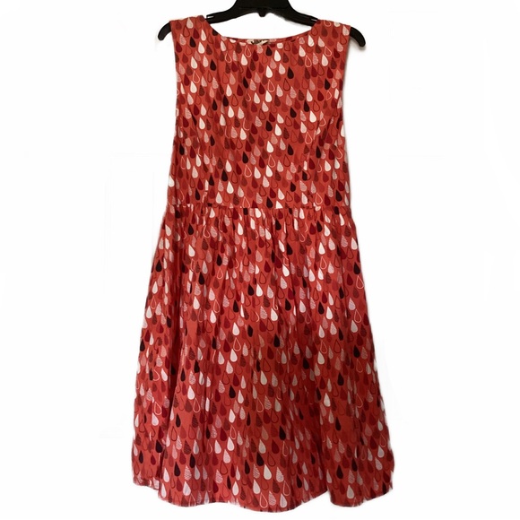 Circus Size 16 Orange Retro Fit & Flare Raindrop Sleeveless Dress - Picture 2 of 7